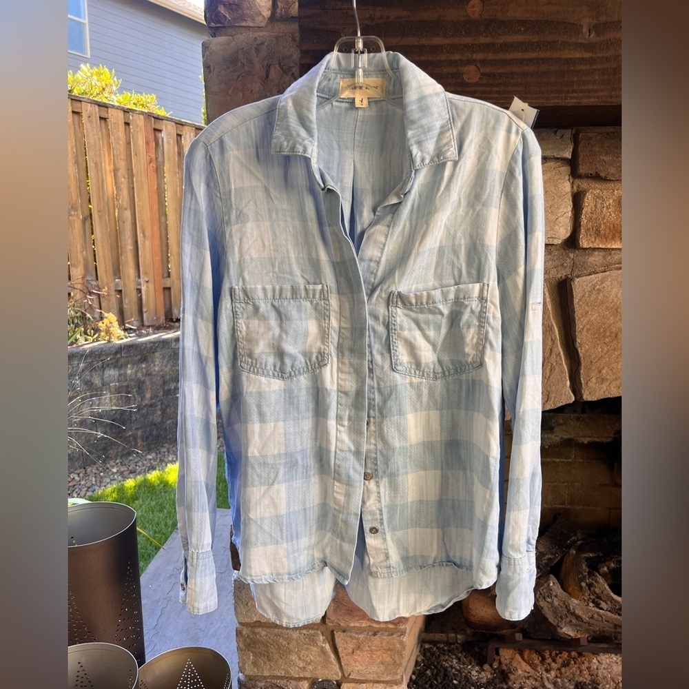 Cloth & Stone Sky Two Tone Blue Casual Shirt Size Small